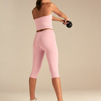 Essential High Waist Capri Leggings | Sweet Pink
