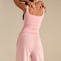 Smooth Contour Midi Square Neck Tank | Sweet Pink