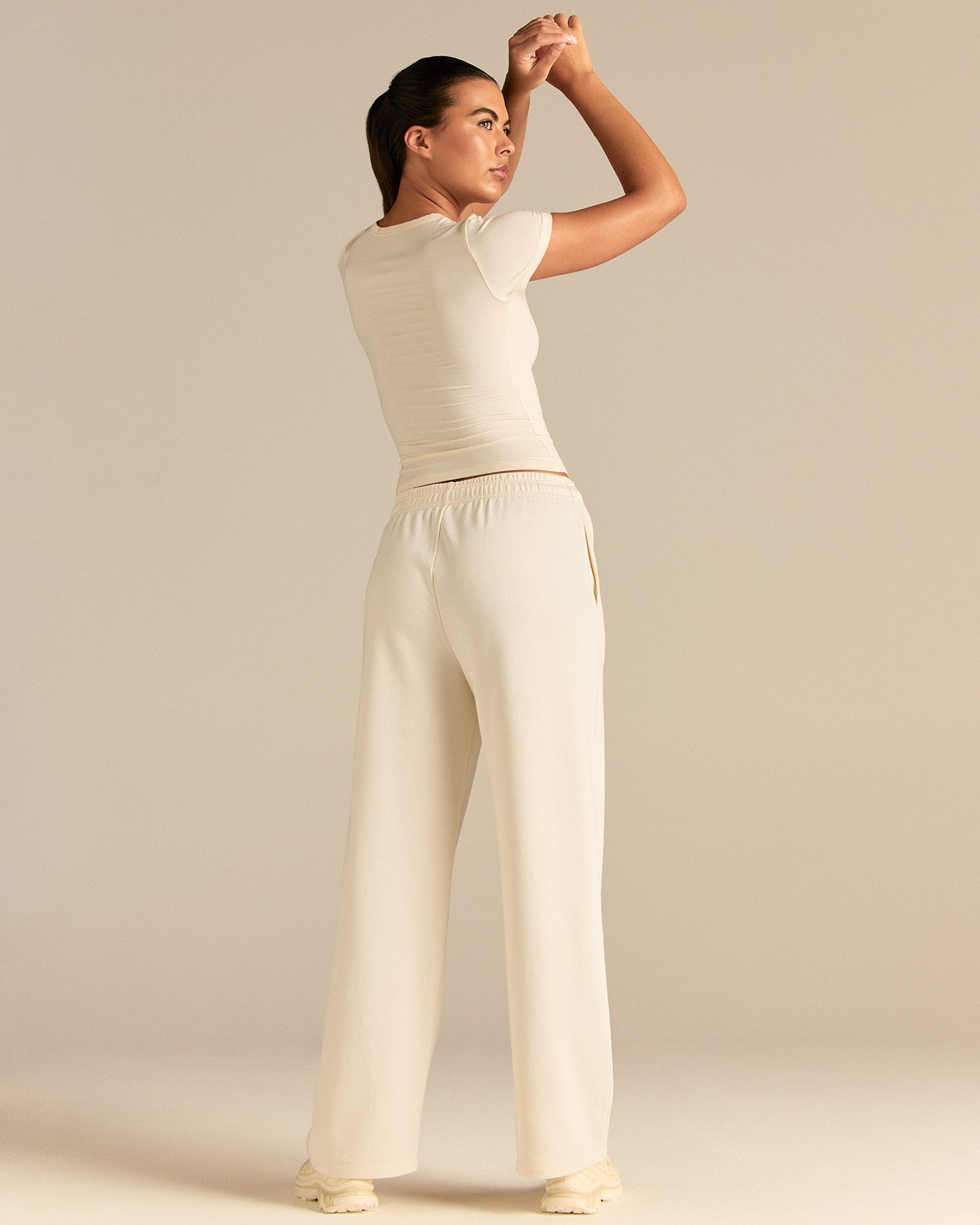 Smooth Contour Midi Short Sleeve T-Shirt | Coconut White