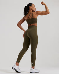 Power Seamless Sports Bra | Khaki