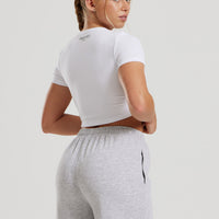 Comfort Ribbed Cropped T-Shirt | White