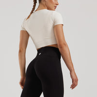 Essential Cropped Short Sleeve Tee | Off White