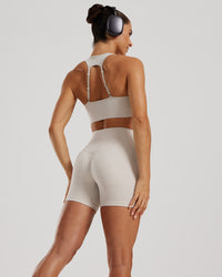 Motion Seamless Racer Back Bra | Stone