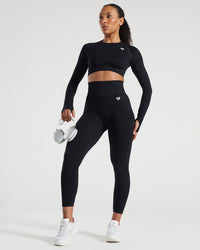 Power Seamless 7/8 Leggings | Black