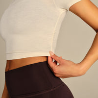 Comfort Ribbed Cropped T-Shirt | Coconut White