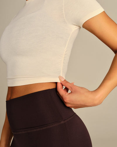 Comfort Ribbed Cropped T-Shirt | Coconut White