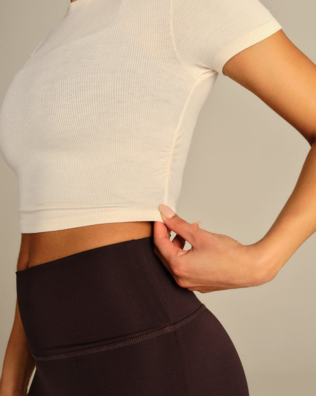 Comfort Ribbed Cropped T-Shirt | Coconut White