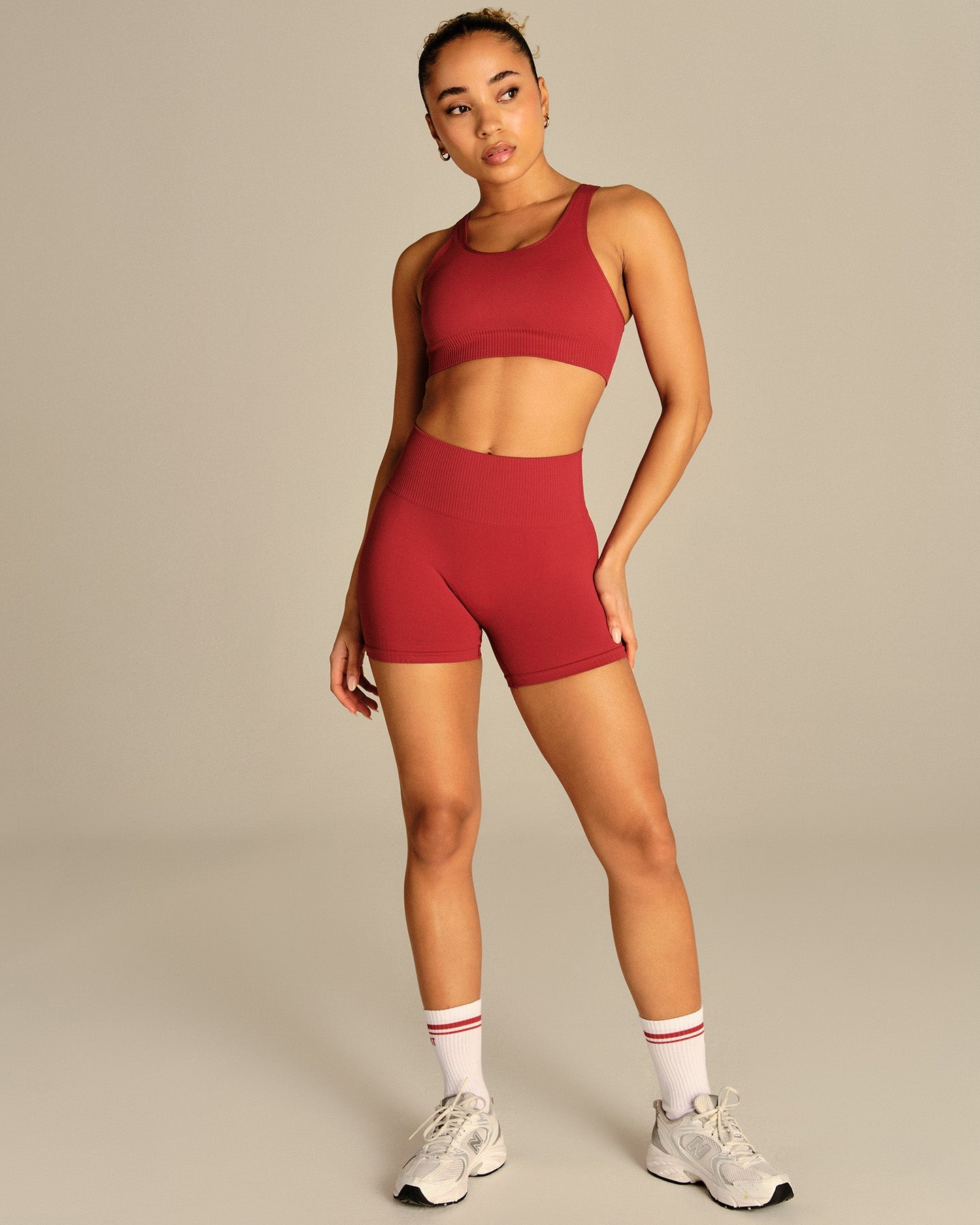 Power Enhanced High Waist Shorts | True Red