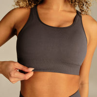 Power Adjustable Sports Bra | Slate Grey