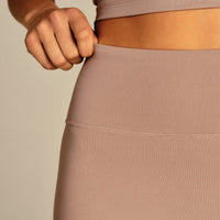 Essential High Waist Shorts | Mauve Taupe