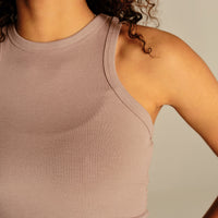 Comfort Ribbed Midi Tank | Mauve Taupe