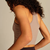 Comfort Ribbed Cropped Tank | Mauve Taupe