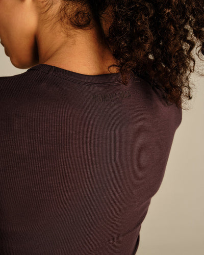 Comfort Ribbed Cropped T-Shirt | Cafe Noir