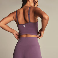 Power Seamless Built-In Bra Tank | Dusk Plum