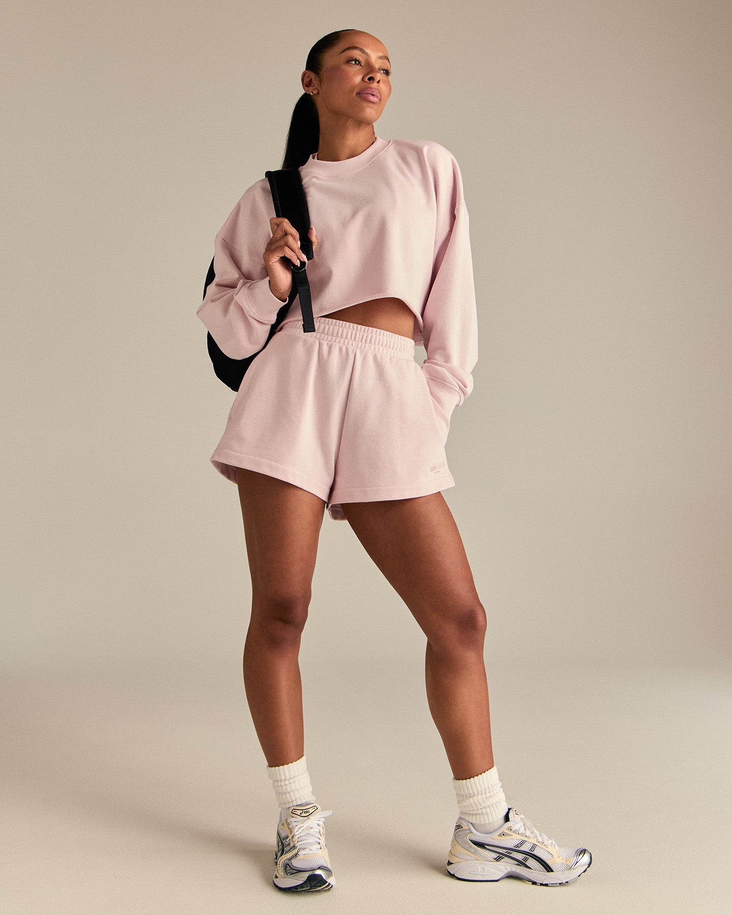 Comfort Lightweight Cropped Sweat | Ballet Pink