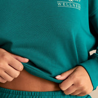 Comfort Lightweight Raw Edge Oversized Crew Neck | Eden Green