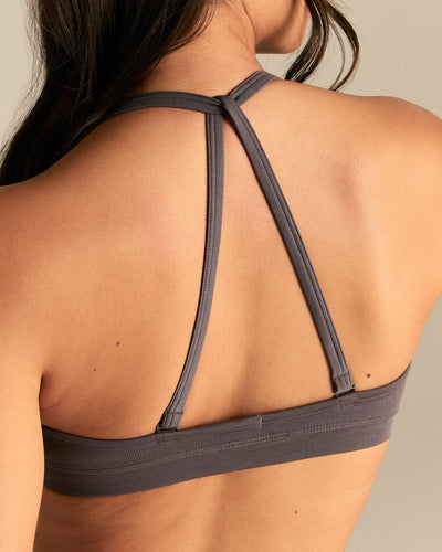 Define 2.0 Scrunch V-Neck Bra | Slate Grey