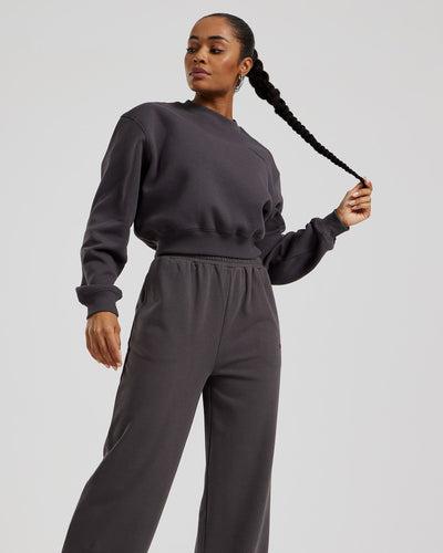 Comfort Cropped Crew Neck | Graphite