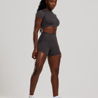 Motion Seamless Short Sleeve Crop Top | Graphite