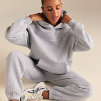 Comfort Oversized Sports Club Hoodie | Silver Grey Marl