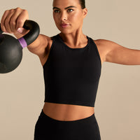 Essential Crop Tank Top | Black