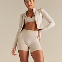 Define 2.0 Seamless Full Zip Midi Jacket | Stone