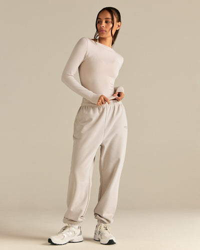 Smooth Contour Long Sleeve Reversible T-Shirt | Stone