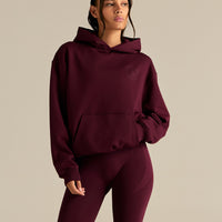Comfort Oversized Health Club Graphic Hoodie | Merlot