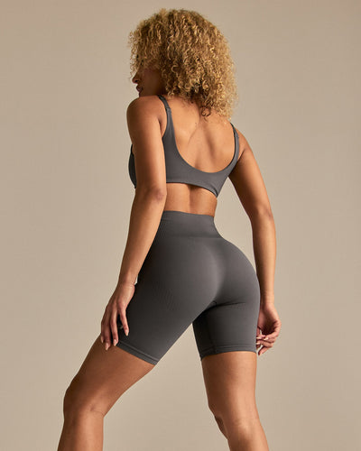 Power Enhanced High Waist Cycling Shorts | Slate Grey