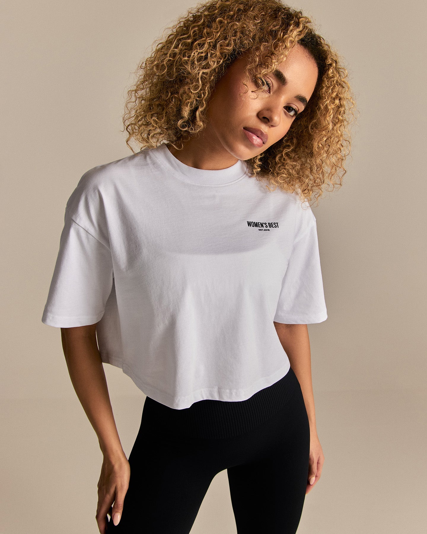 Comfort WB Logo Oversized Cropped T-Shirt | White