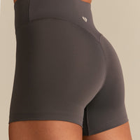 Essential High Waist Shorts | Slate Grey