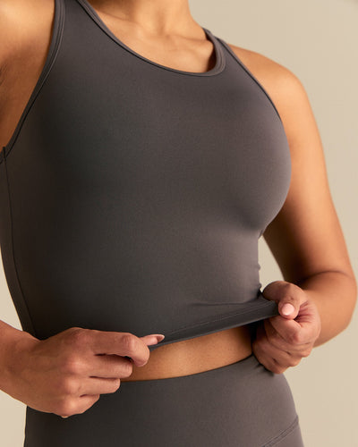 Essential Crop Tank Top | Slate Grey