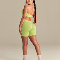 Essential Twist Back Bandeau Bra | Lime Punch