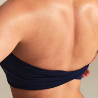 Essential Twist Back Bandeau Bra | Sapphire Blue