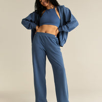 Comfort Lightweight Oversized Zip Up Hoodie | Blueberry