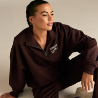 Comfort Outdoor 1/4 Zip Graphic Sweat | Cafe Noir