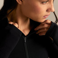 Power Seamless Long Sleeve Full Zip Jacket | Black