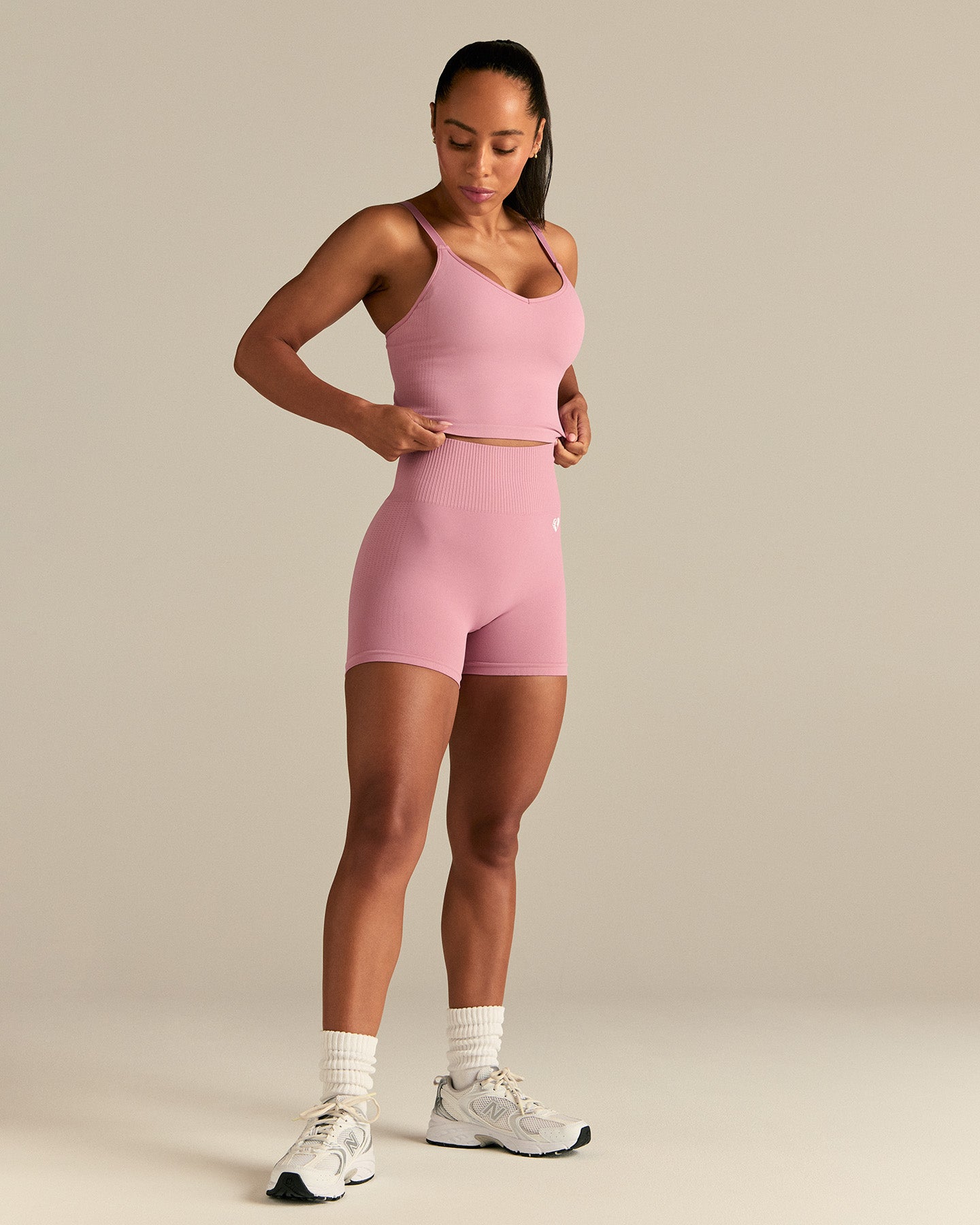 Power Seamless Built-In Bra Tank | Blush Pink