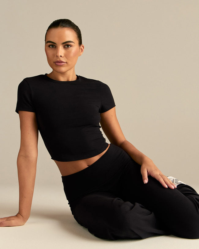 Cotton Contour Short Sleeve T-Shirt | Black