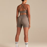 Motion Seamless Racer Front Bra | Taupe Grey