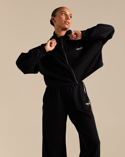 Comfort Lightweight Draw Hem Hoodie | Black