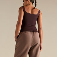 Smooth Contour Midi Square Neck Tank | Cafe Noir