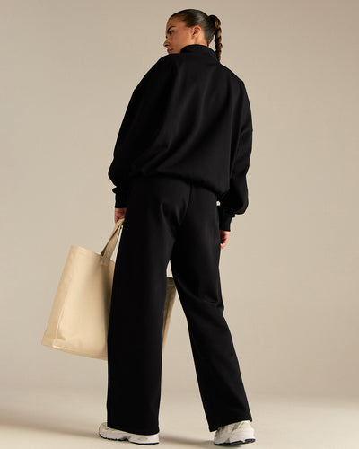 Comfort Cozy Straight Leg Joggers | Black