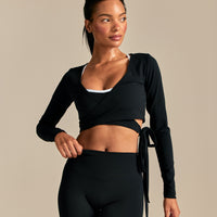 FormFlex Long Sleeve Wrap Top | Black (1/6)