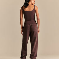 Smooth Contour Midi Square Neck Tank | Cocoa Powder (3/6)