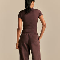 Smooth Contour Midi Short Sleeve T-Shirt | Cocoa Powder (4/6)