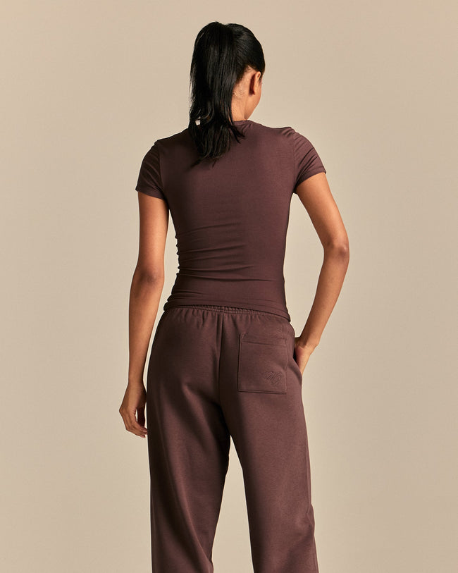 Smooth Contour Midi Short Sleeve T-Shirt | Cocoa Powder (4/6)