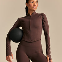 FormFlex Long Sleeve Zip Through Jacket | Cocoa Powder (6/6)