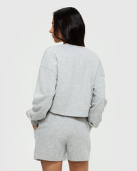 Comfort Cropped Crew Neck | Silver Grey Marl
