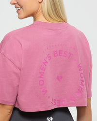 Comfort Oversized Cropped Short Sleeve T-Shirt | Heather Rose